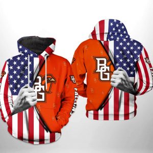Bowling Green Falcons NCAA US FLag 3D Printed Hoodie/Zipper Hoodie