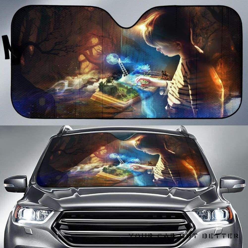 Boy And Book Car Auto Sun Shade Boy And Book Car Auto Sun Shade