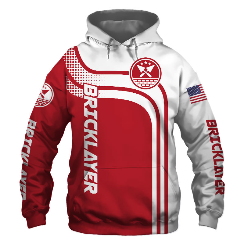 Bricklayer Red US Flag 3D Printed Hoodie/Zipper Hoodie Bricklayer Red US Flag 3D Printed Hoodie/Zipper Hoodie