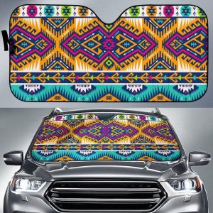 Bright Colors Aztec Car Auto Sun Shade
