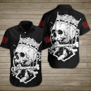 Broken Queen Skull Hawaiian Shirt Summer Button Up