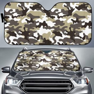 Brown And White Camouflage Car Auto Sun Shade