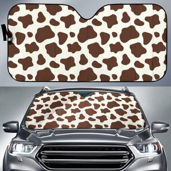 Brown And White Cow Car Auto Sun Shade