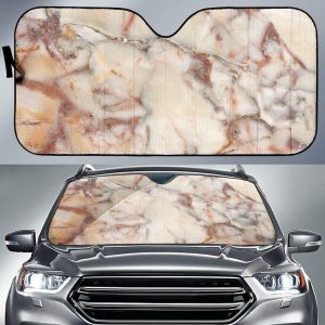 Brown Beige Marble Car Auto Sun Shade