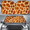 Brown Watercolor Giraffe Car Auto Sun Shade