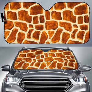Brown Watercolor Giraffe Car Auto Sun Shade