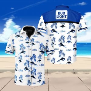 Bud Light Beer Hawaiian Shirt Summer Button Up