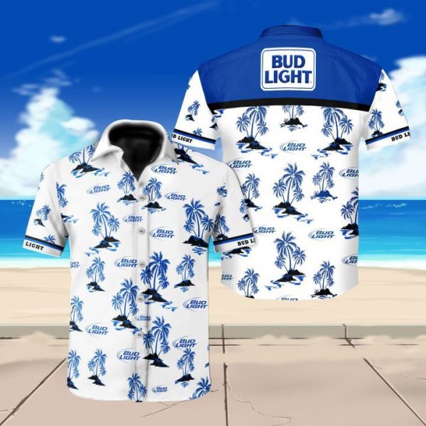 Bud Light Beer Hawaiian Shirt Summer Button Up