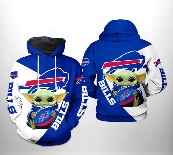 Buffalo Bills NFL Baby Yoda Team 3D Printed Hoodie/Zipper Hoodie