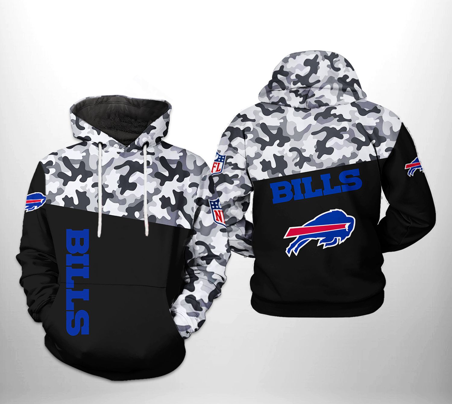 Buffalo Bills NFL Camo Veteran Team 3D Printed Hoodie/Zipper Hoodie Buffalo Bills NFL Camo Veteran Team 3D Printed Hoodie/Zipper Hoodie
