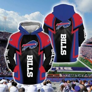 Buffalo Bills NFL Football Black Blue Red 3D Printed Hoodie/Zipper Hoodie