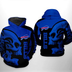 Buffalo Bills NFL Skull 3D Printed Hoodie/Zipper Hoodie