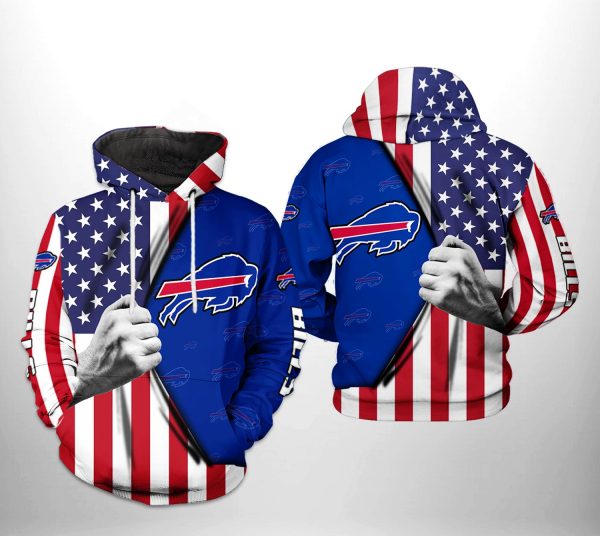 Buffalo Bills NFL US Flag Team 3D Printed Hoodie/Zipper Hoodie