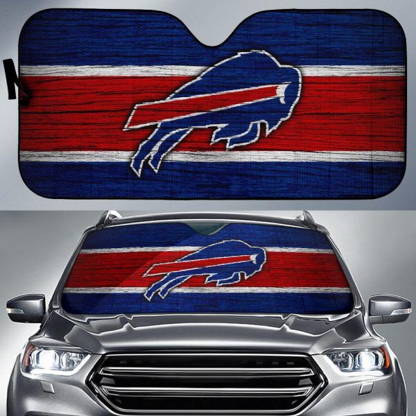 Buffalo Bills Wood Background Car Auto Sun Shade