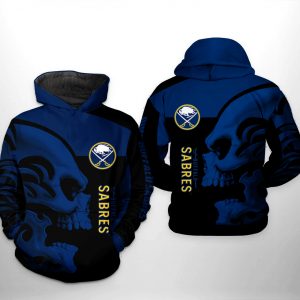 Buffalo Sabres NHL Skull 3D Printed Hoodie/Zipper Hoodie