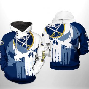 Buffalo Sabres NHL Team Skull 3D Printed Hoodie/Zipper Hoodie