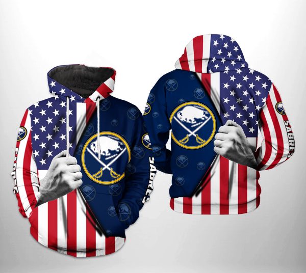 Buffalo Sabres NHL US FLag 3D Printed Hoodie/Zipper Hoodie