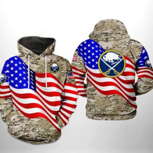 Buffalo Sabres NHL US FLag Camo Veteran 3D Printed Hoodie/Zipper Hoodie