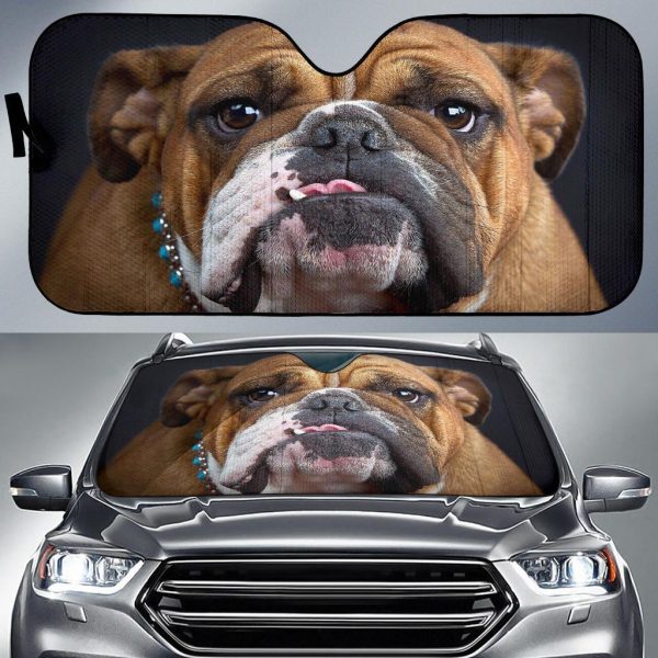 Bull Dog Face Car Auto Sun Shade