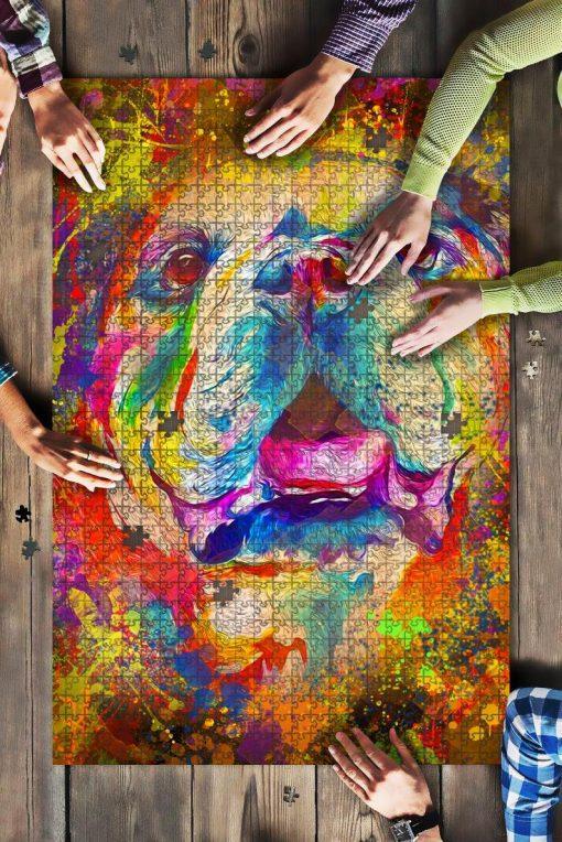 Bulldog Dog Colorful Jigsaw Puzzle Set