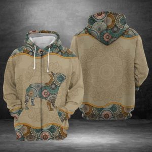 Bulldog Mandala 3D Printed Hoodie/Zipper Hoodie