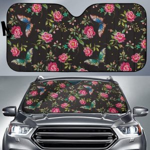 Butterfly And Flower Car Auto Sun Shade