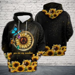 Butterfly With Sunflower 3D Printed Hoodie/Zipper Hoodie