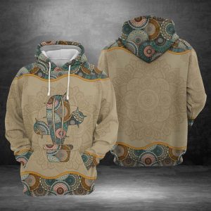 Cactus Mandala 3D Printed Hoodie/Zipper Hoodie