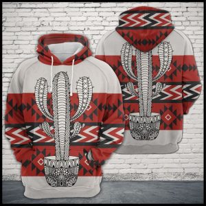 Cactus Zentangle Native Pattern 3D Printed Hoodie/Zipper Hoodie