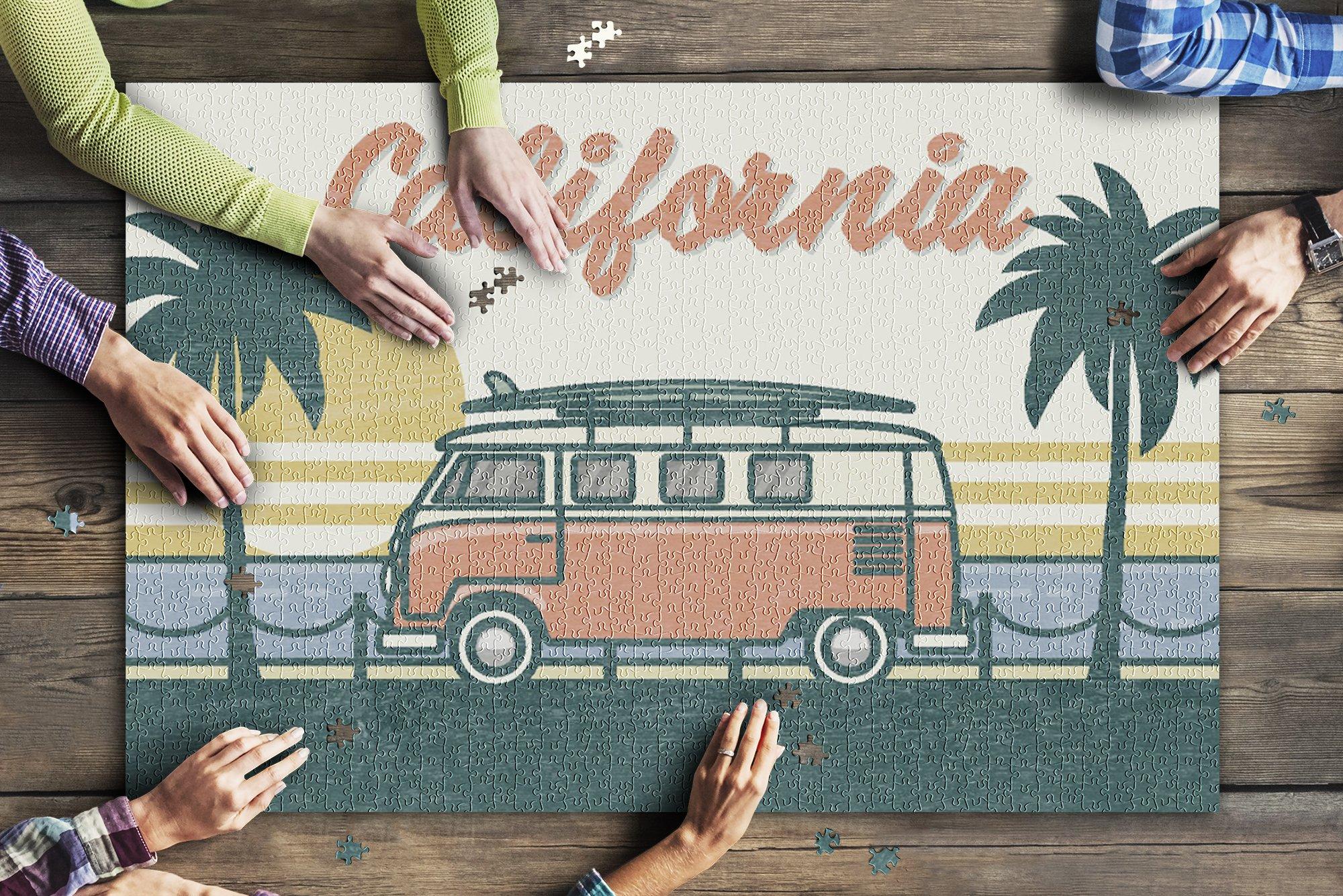 California Camper Van Ban Beach Scene Jigsaw Puzzle Set California Camper Van Ban Beach Scene Jigsaw Puzzle Set