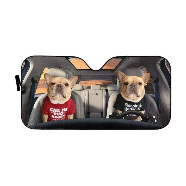 Call Me Pug Again Bulldog Car Auto Sun Shade