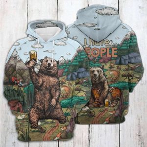 Camping Bear 3D Printed Hoodie/Zipper Hoodie