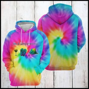 Camping Wine Tie Dye 3D Printed Hoodie/Zipper Hoodie