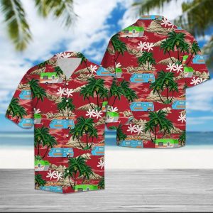 Caravan Palm Island Hawaiian Shirt Summer Button Up