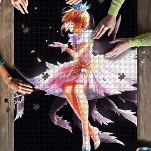 Cardcaptor Sakura Anime Girl Dark Background Angel Jigsaw Puzzle Set