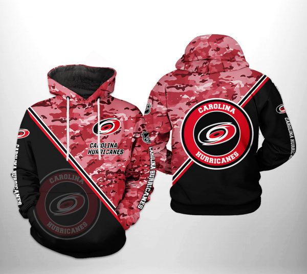 Carolina Hurricanes NHL Camo Team 3D Printed Hoodie/Zipper Hoodie