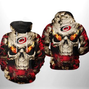 Carolina Hurricanes NHL Skull 3D Printed Hoodie/Zipper Hoodie