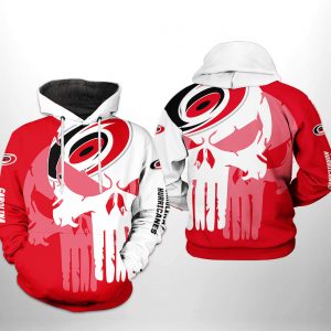 Carolina Hurricanes NHL Team Skull 3D Printed Hoodie/Zipper Hoodie