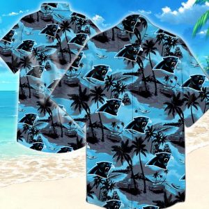 Carolina Panthers Coconut Tree Hawaiian Shirt Summer Button Up