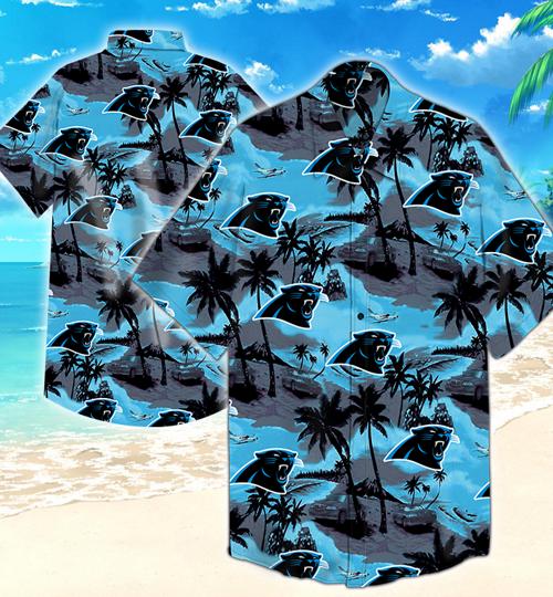 Carolina Panthers Coconut Tree Hawaiian Shirt Summer Button Up