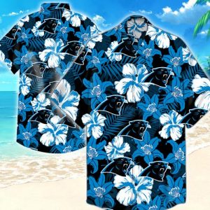 Carolina Panthers Flower Hawaiian Shirt Summer Button Up