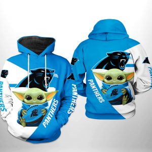 Carolina Panthers NFL Baby Yoda Team 3D Printed Hoodie/Zipper Hoodie
