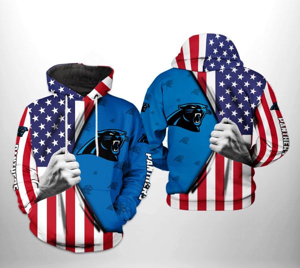 Carolina Panthers NFL US Flag Team 3D Printed Hoodie/Zipper Hoodie