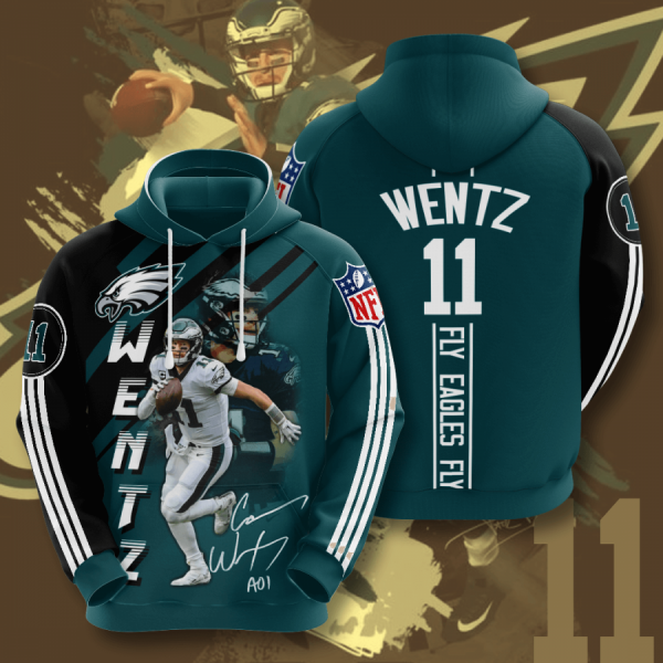 Carson Wentz Philadelphia Eagles 3D Printed Hoodie/Zipper Hoodie