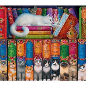 Cat Bookshelf Jigsaw Puzzle Set