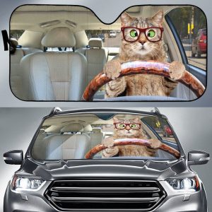 Cat Drivings Car Auto Sun Shade
