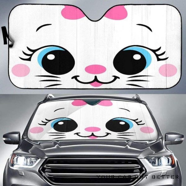 Cat Face Car Auto Sun Shade