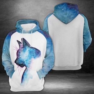 Cat Galaxy 3D Printed Hoodie/Zipper Hoodie