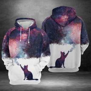 Cat Galaxy 3D Printed Hoodie/Zipper Hoodie