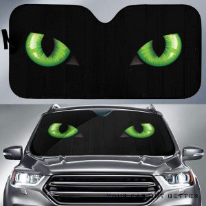 Cat Green Eyes Car Auto Sun Shade